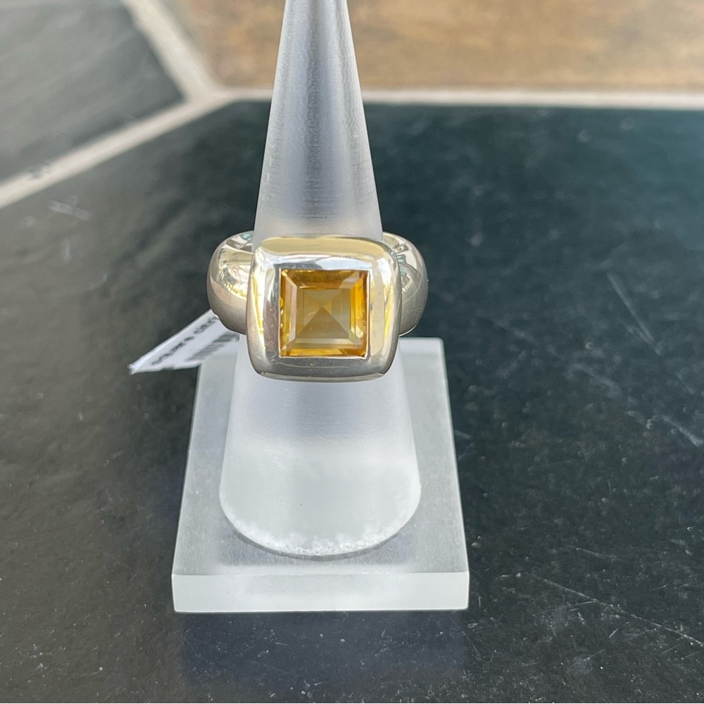 Sterling Silver 925 with Citrine Quartz Gemstone ring size 7